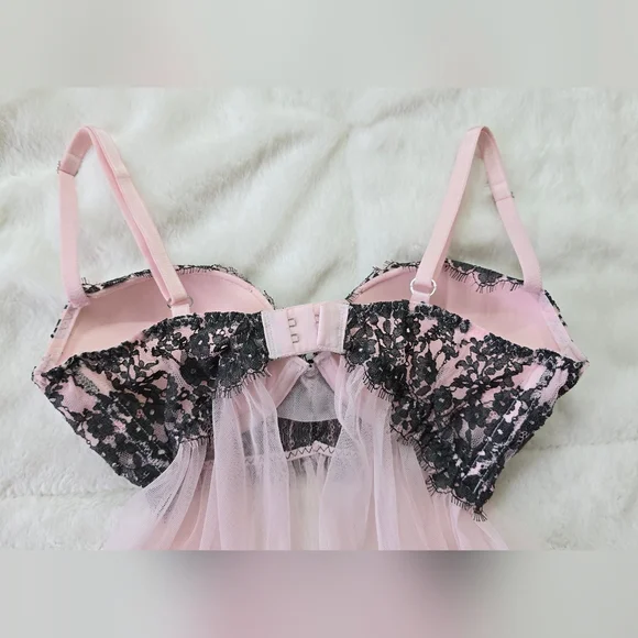 Victoria's Secret Pink Lace-Trim Babydoll  Size 34B - Picture 4 of 7